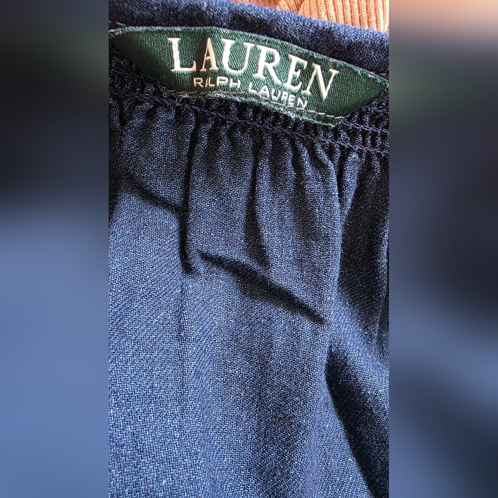 Lauren Ralph Lauren Navy Long Sleeve Dress Size Large - Picture 8 of 10